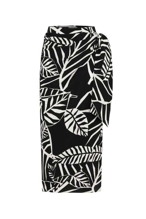  DESENLİ KRUVAZE KESİM MİDİ ETEK