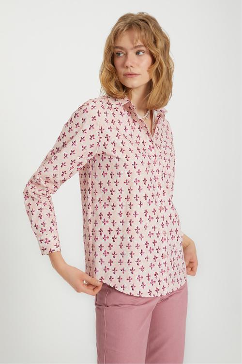  ÇİÇEK DESENLİ RAHAT KESİM GÖMLEK