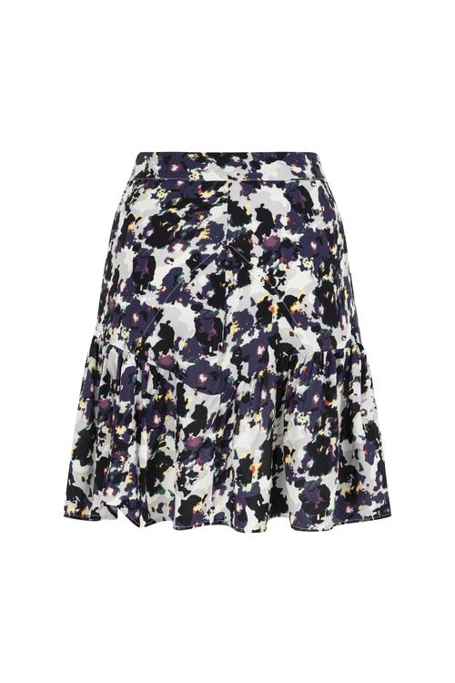  ÇİÇEK DESENLİ PİLİLİ MİNİ ETEK