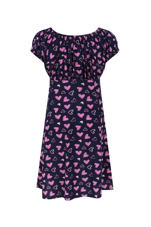  BASKILI CARMEN YAKA MİNİ ELBİSE