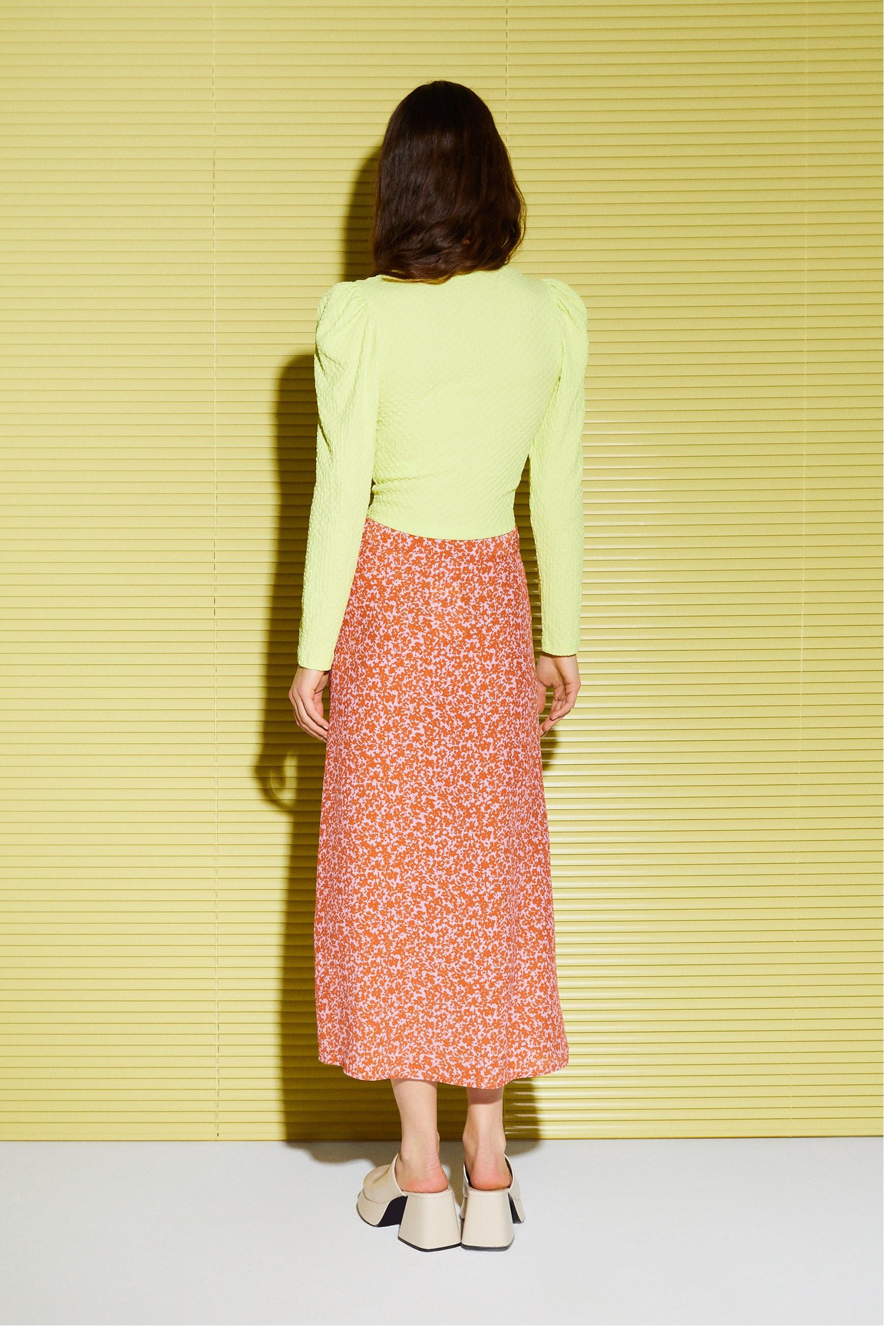 ÇİÇEK DESENLİ MİDİ ETEK