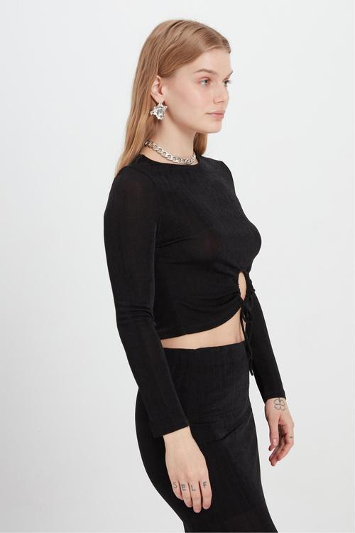  BAĞLAMA DETAYLI UZUN KOLLU BLUZ