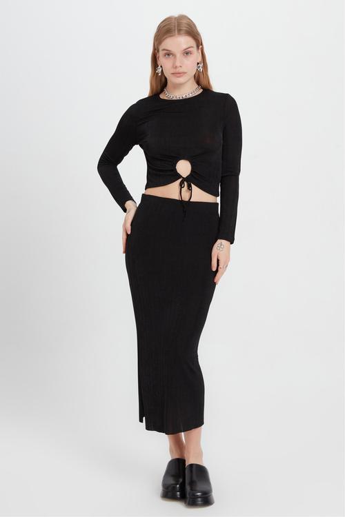  BAĞLAMA DETAYLI UZUN KOLLU BLUZ