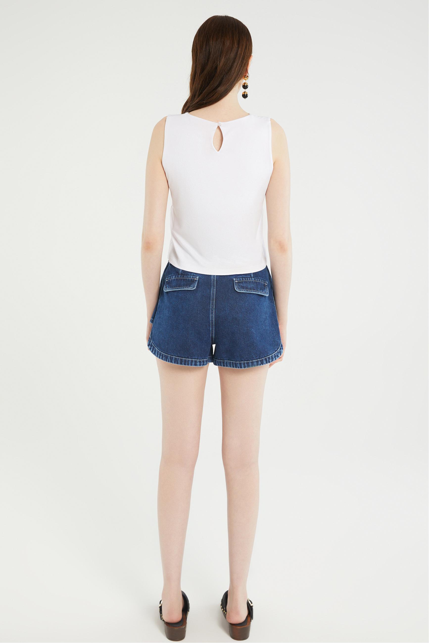 BİSİKLET YAKA KOLSUZ BLUZ