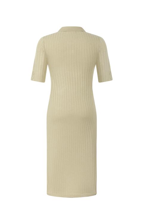  FİTİLLİ KISA KOLLU DAR KESİM MİDİ ELBİSE