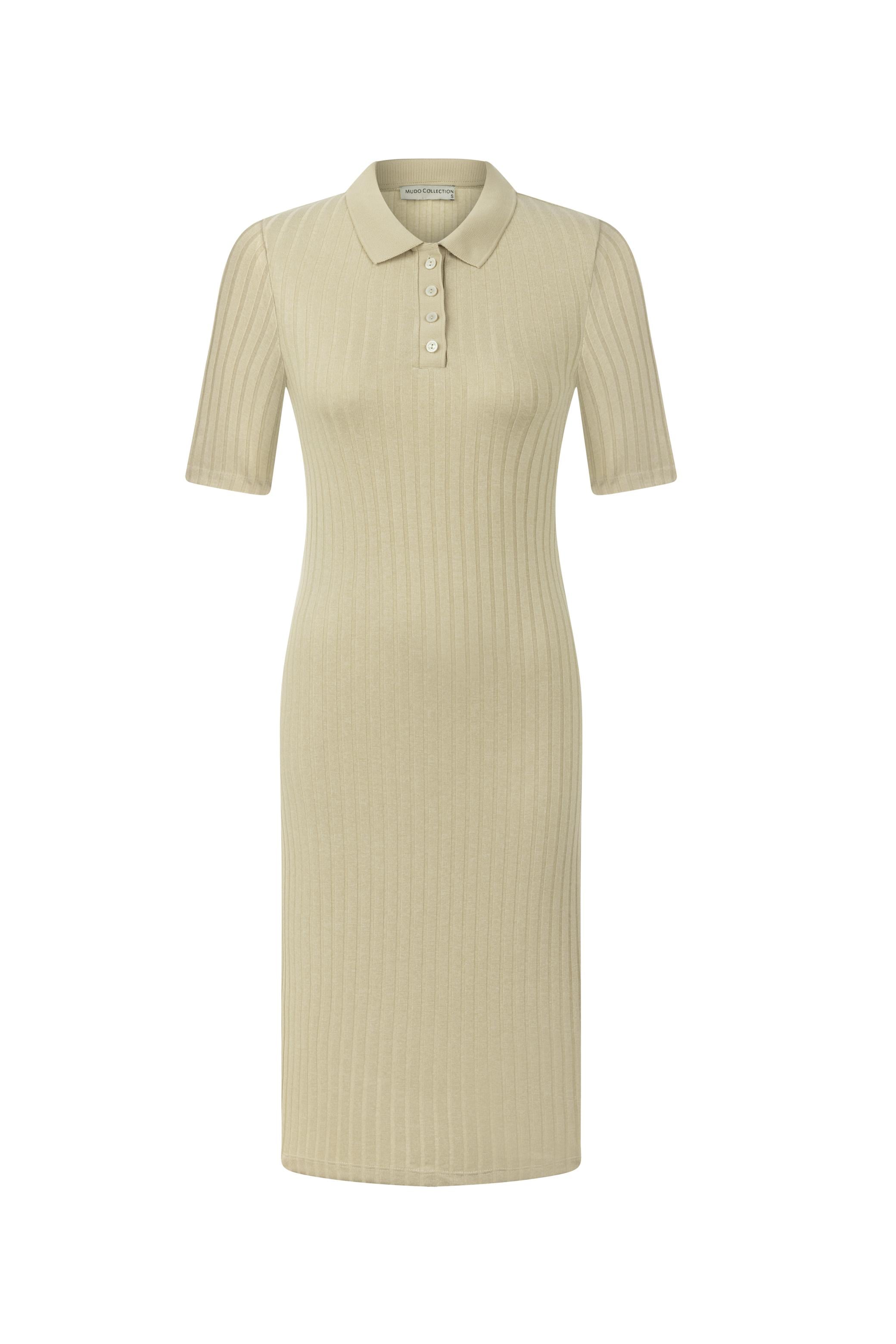 FİTİLLİ KISA KOLLU DAR KESİM MİDİ ELBİSE