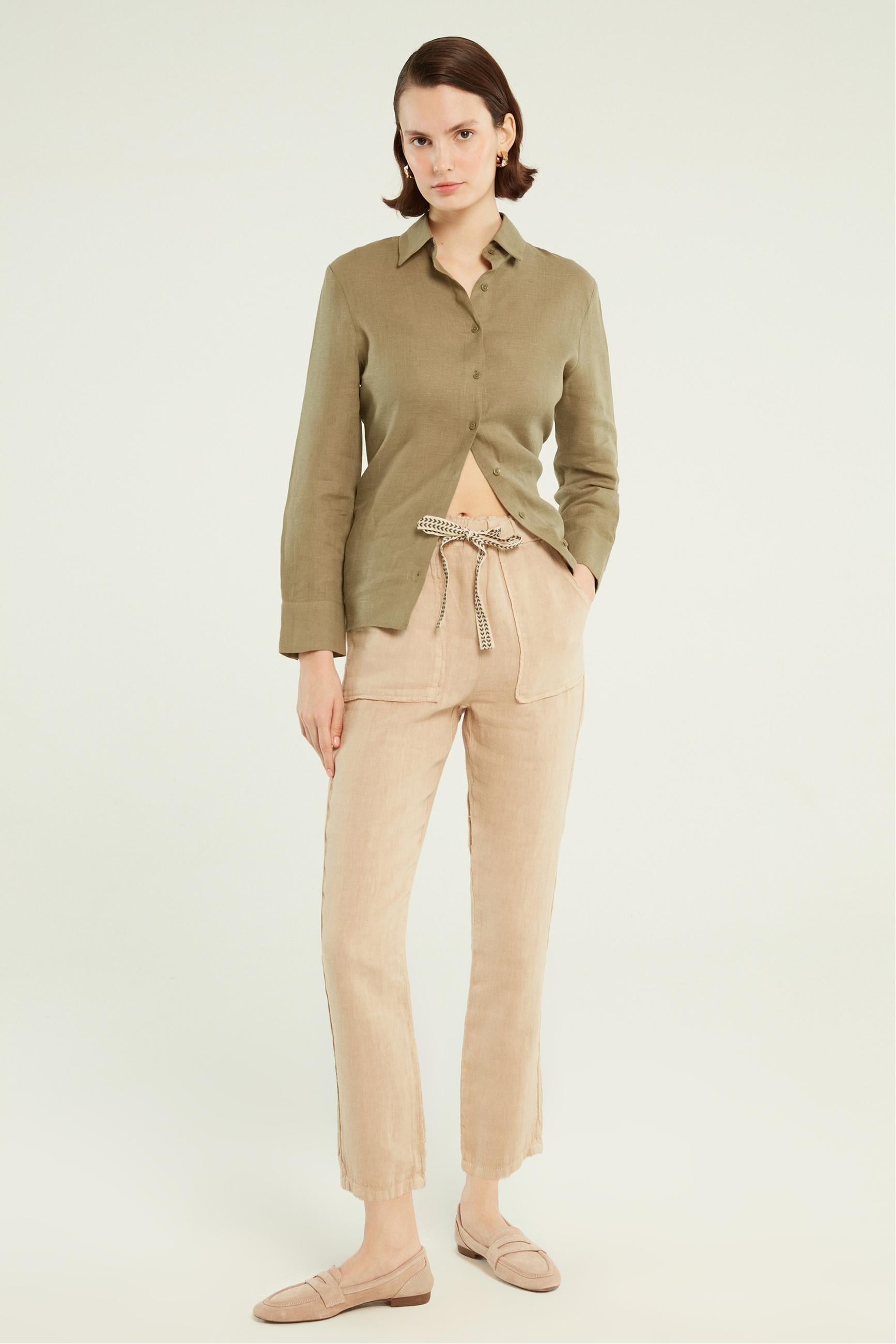 HAVUÇ KESİM KETEN PANTOLON