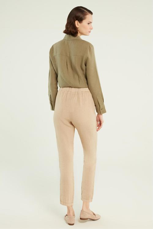  HAVUÇ KESİM KETEN PANTOLON