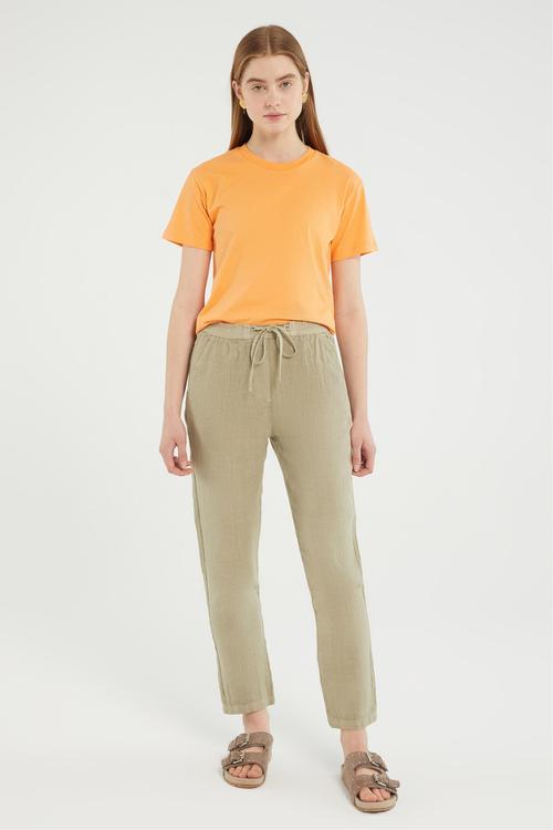  HAVUÇ KESİM KETEN PANTOLON