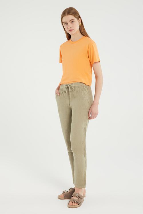  HAVUÇ KESİM KETEN PANTOLON