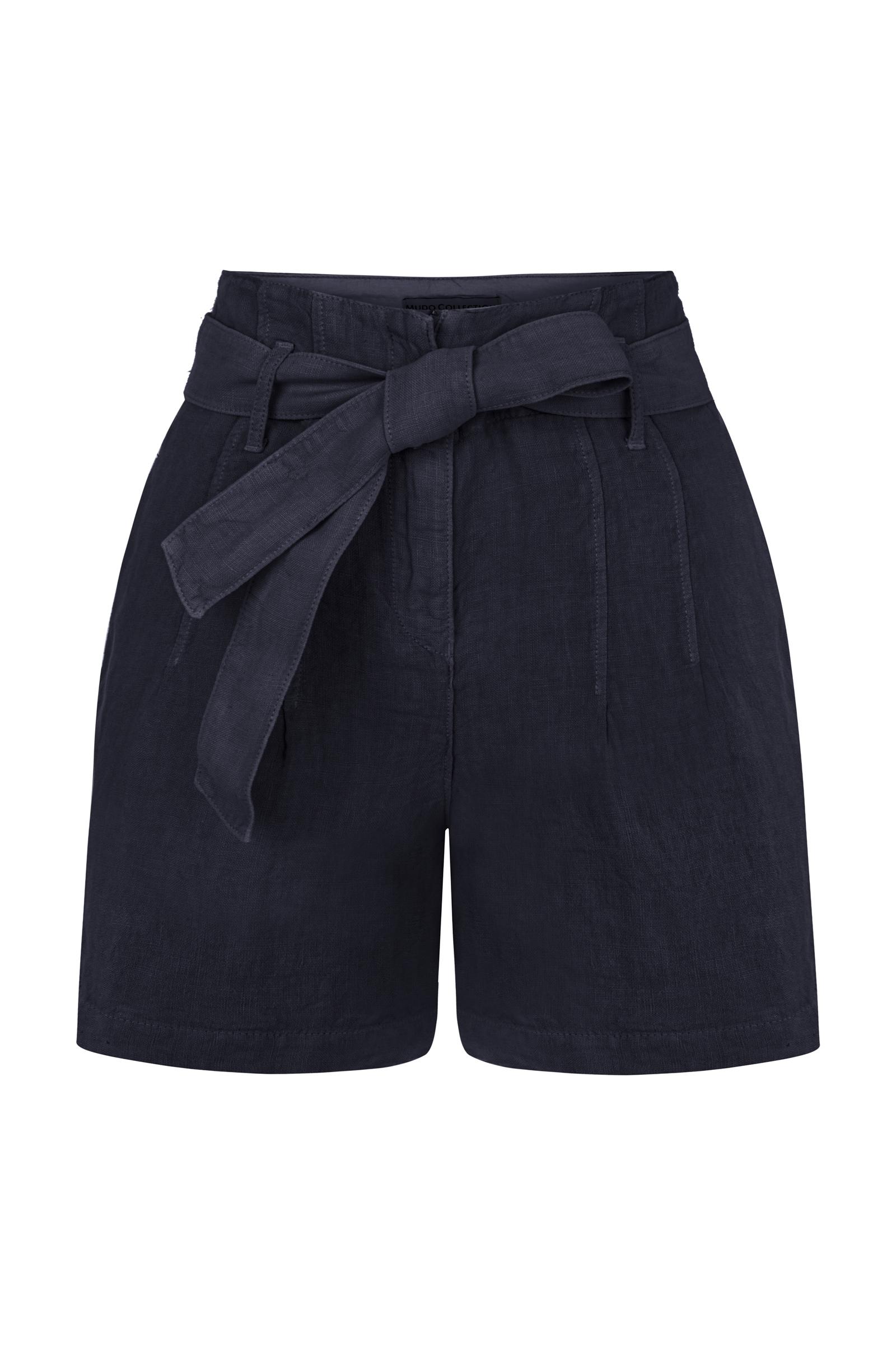 KUŞAKLI MİNİ KETEN ŞORT