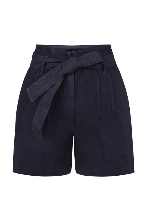  KUŞAKLI MİNİ KETEN ŞORT