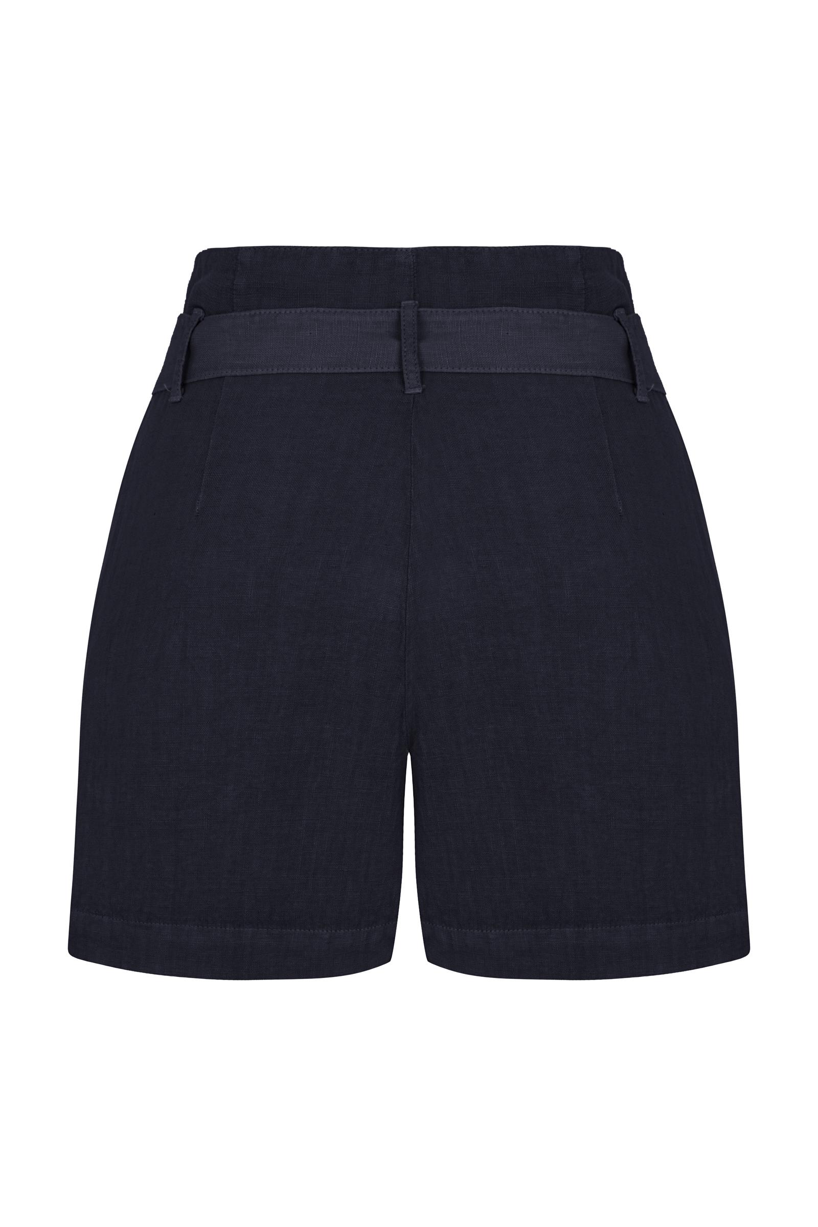 KUŞAKLI MİNİ KETEN ŞORT