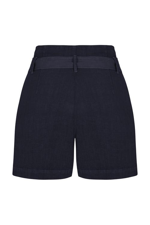  KUŞAKLI MİNİ KETEN ŞORT