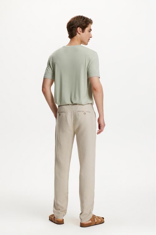  KETEN KARIŞIMLI SLIM STRAIGHT PANTOLON