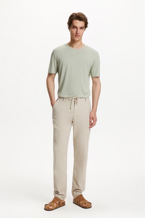  KETEN KARIŞIMLI SLIM STRAIGHT PANTOLON