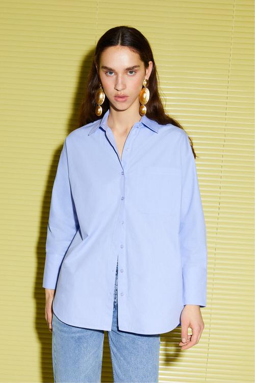  PAMUKLU OVERSIZE POPLİN GÖMLEK
