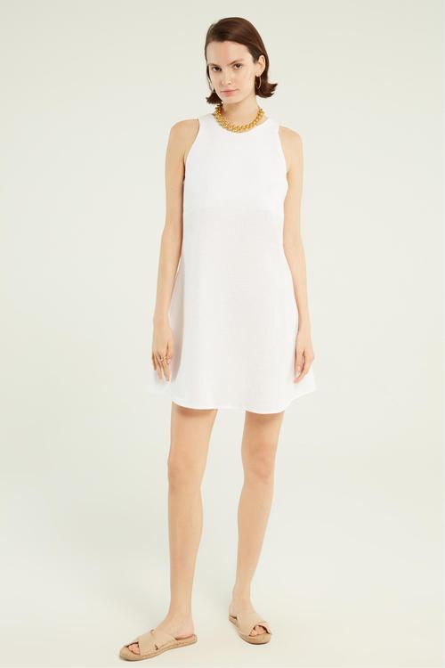  A FORM MİNİ KETEN ELBİSE