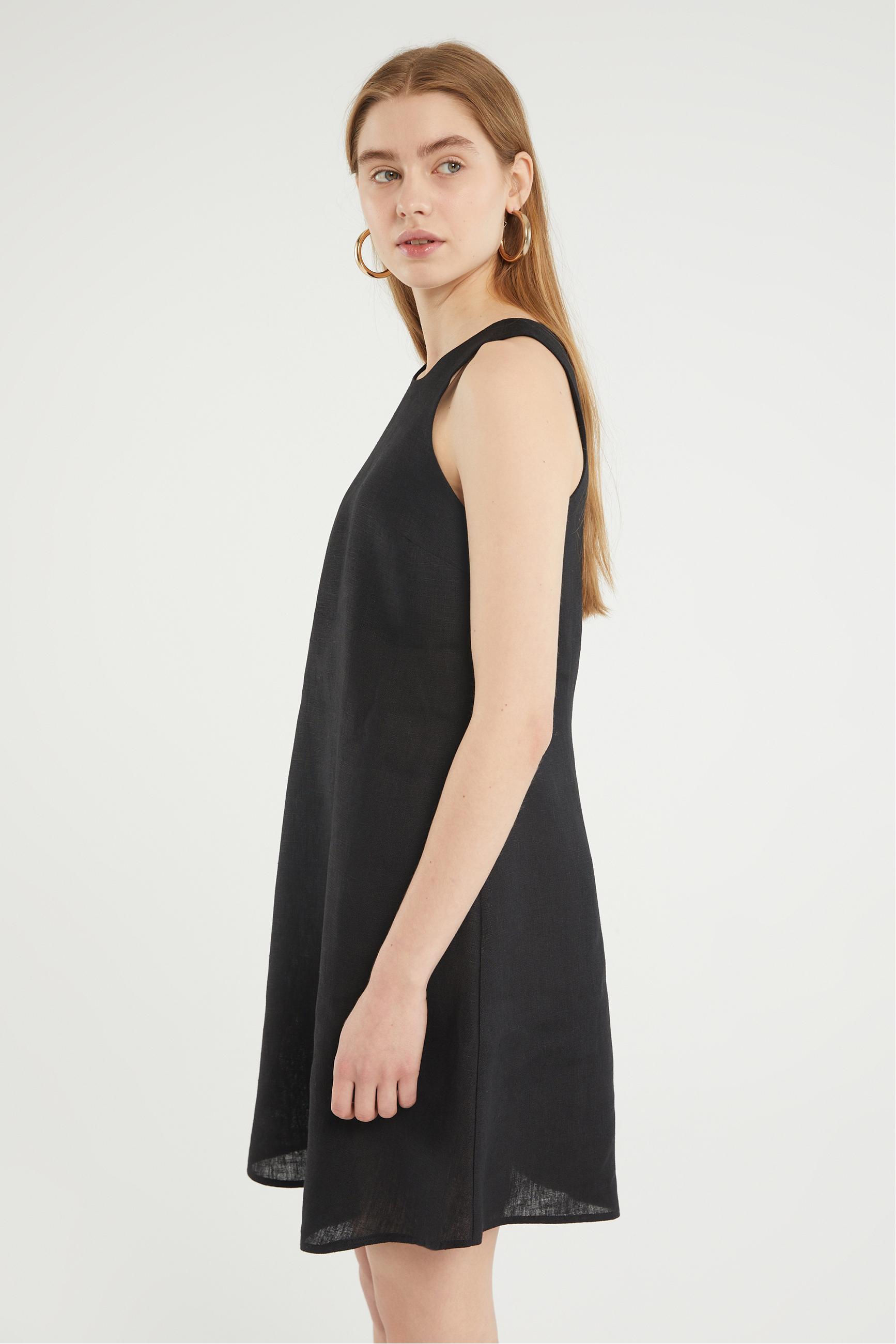 A FORM MİNİ KETEN ELBİSE