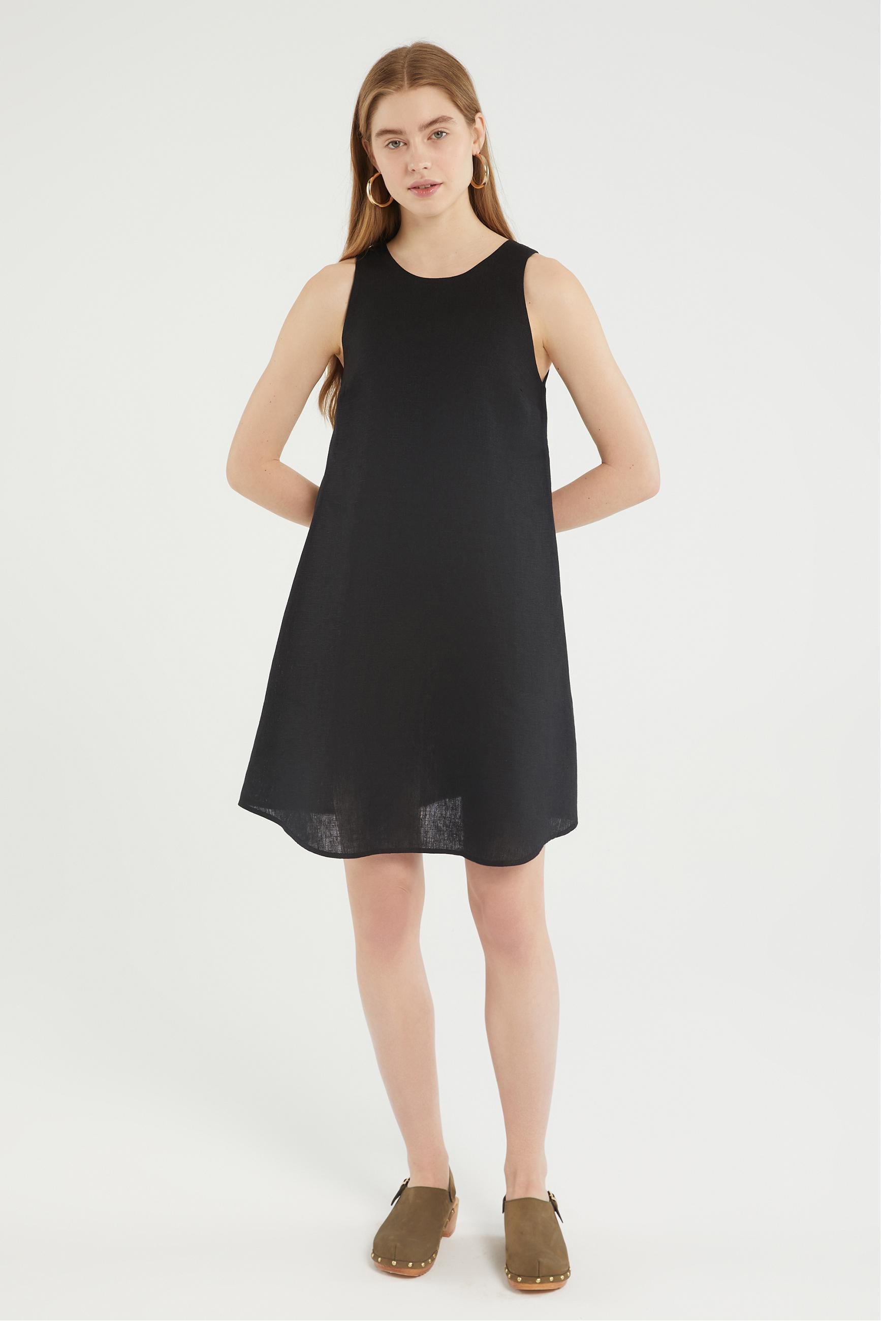 A FORM MİNİ KETEN ELBİSE