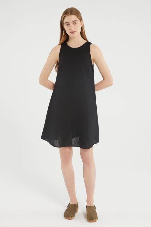  A FORM MİNİ KETEN ELBİSE