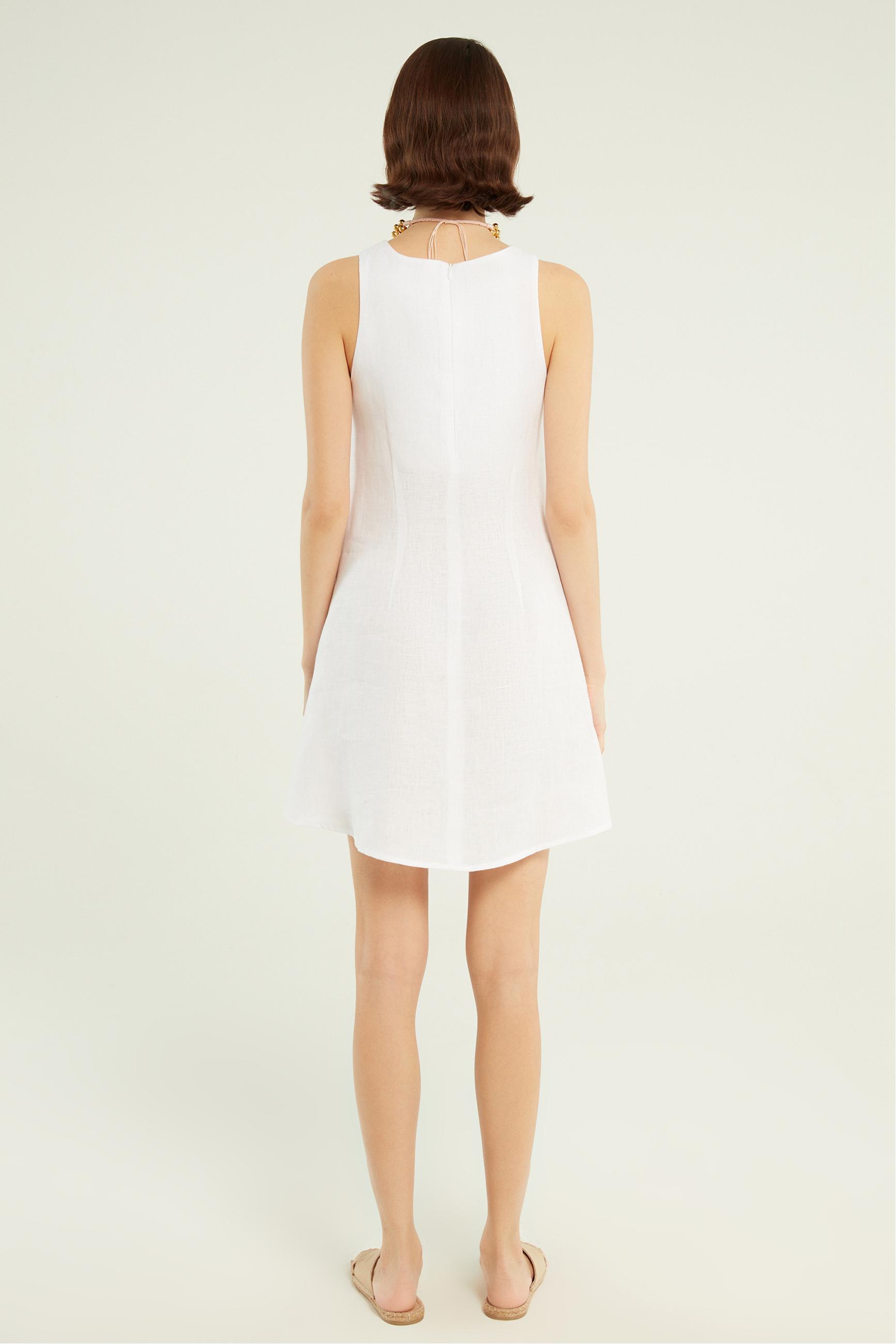 A FORM MİNİ KETEN ELBİSE