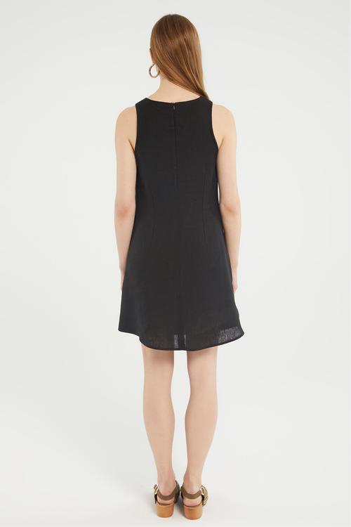  A FORM MİNİ KETEN ELBİSE