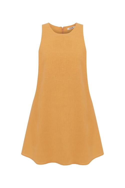  A FORM MİNİ KETEN ELBİSE