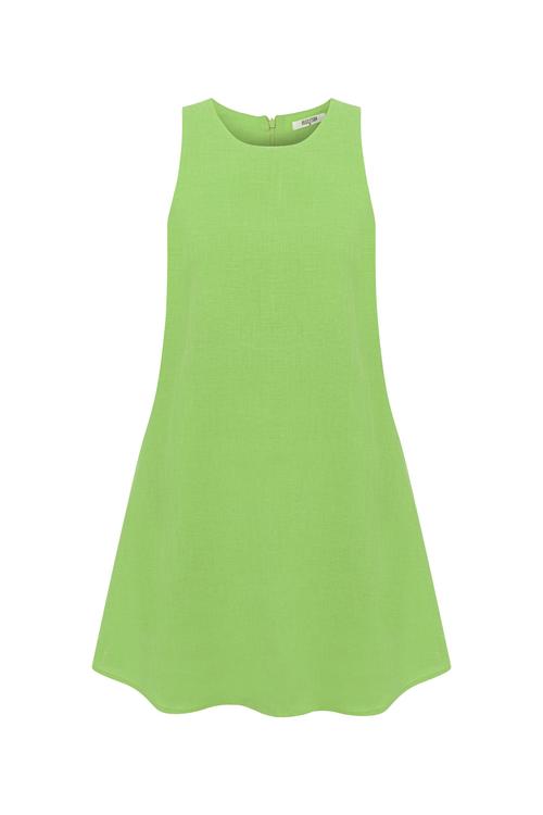  A FORM MİNİ KETEN ELBİSE