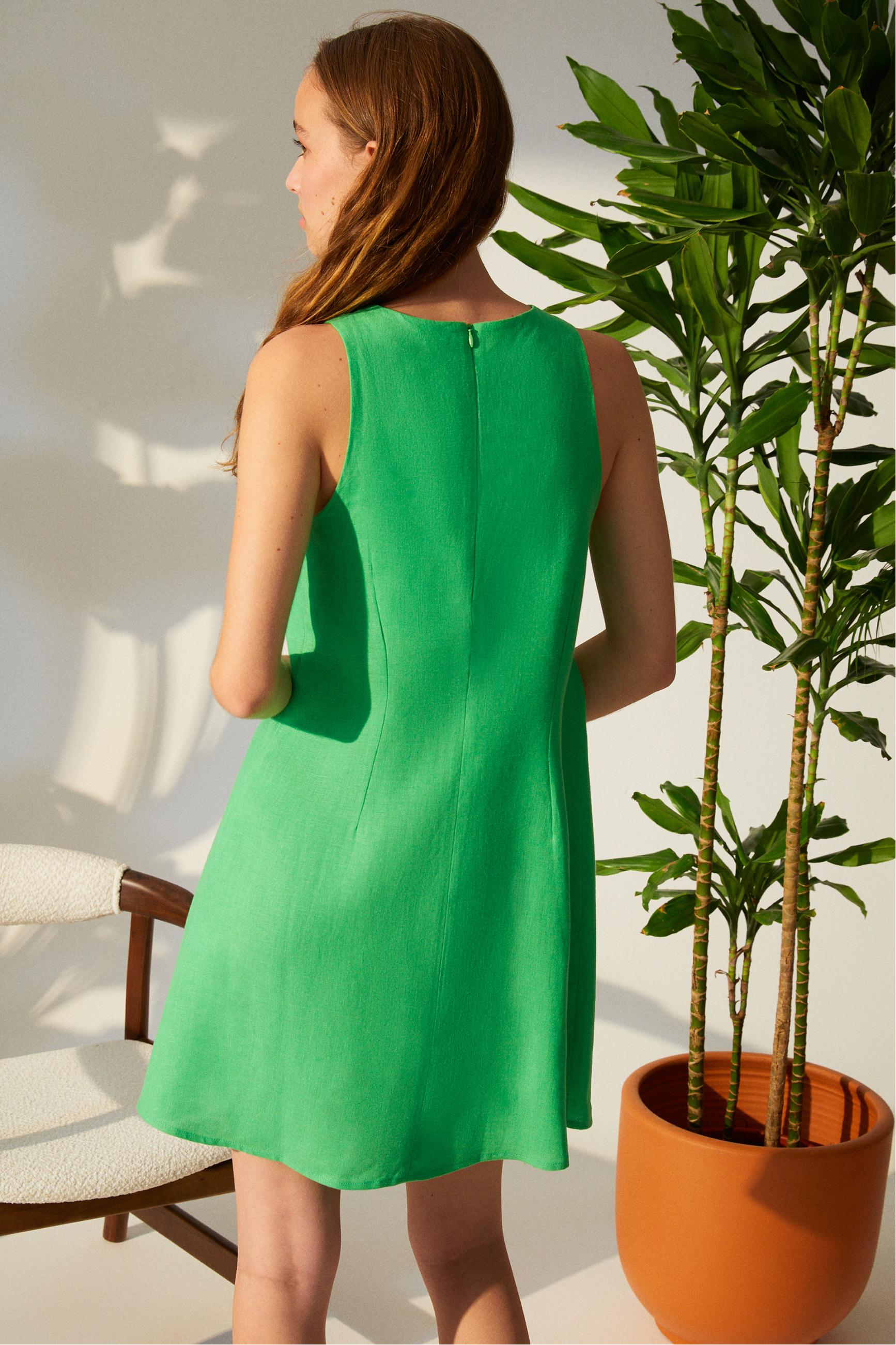 A FORM MİNİ KETEN ELBİSE