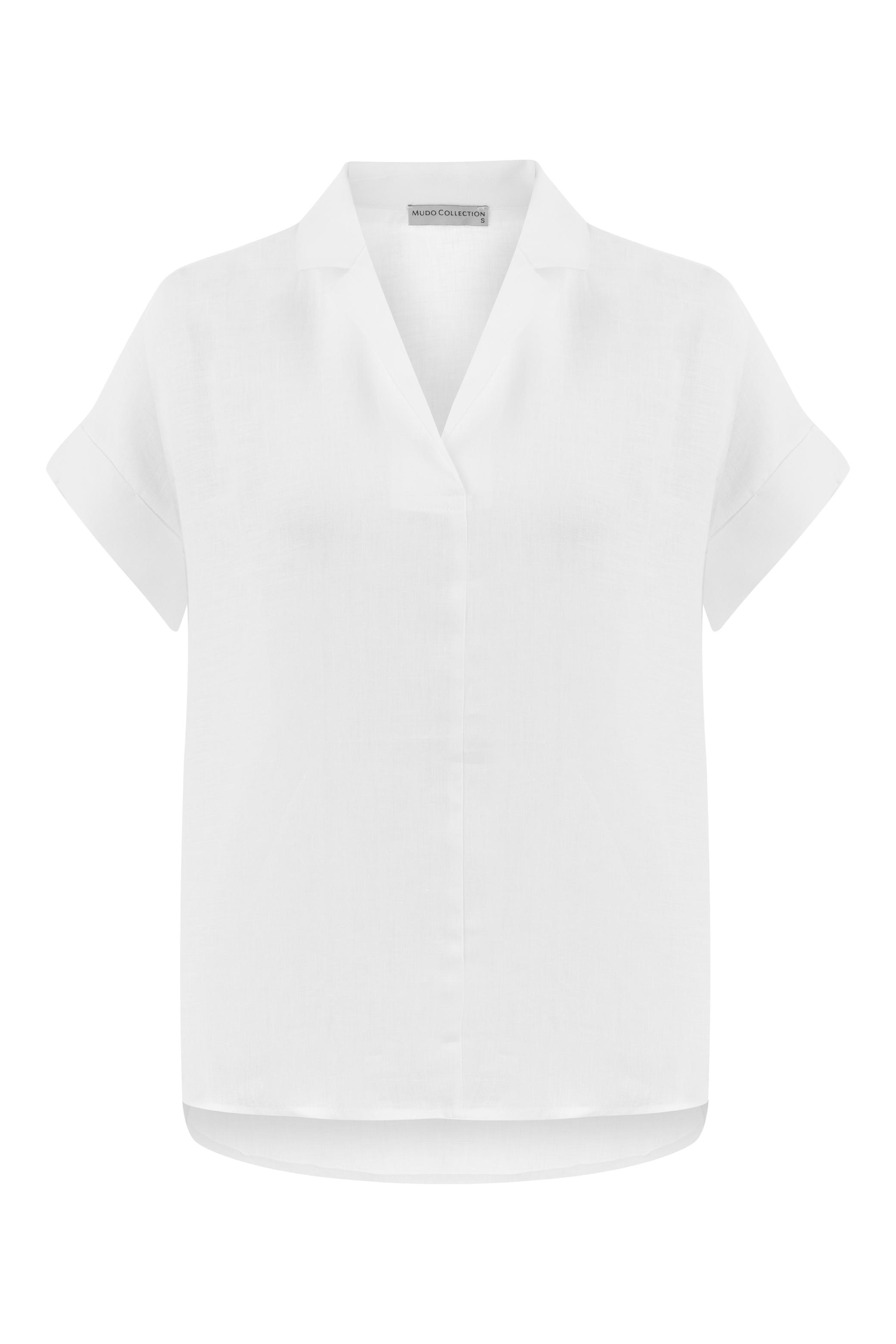 KISA KOLLU KETEN BLUZ