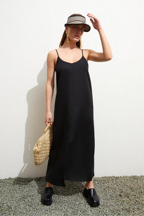  ASKILI UZUN KETEN ELBİSE