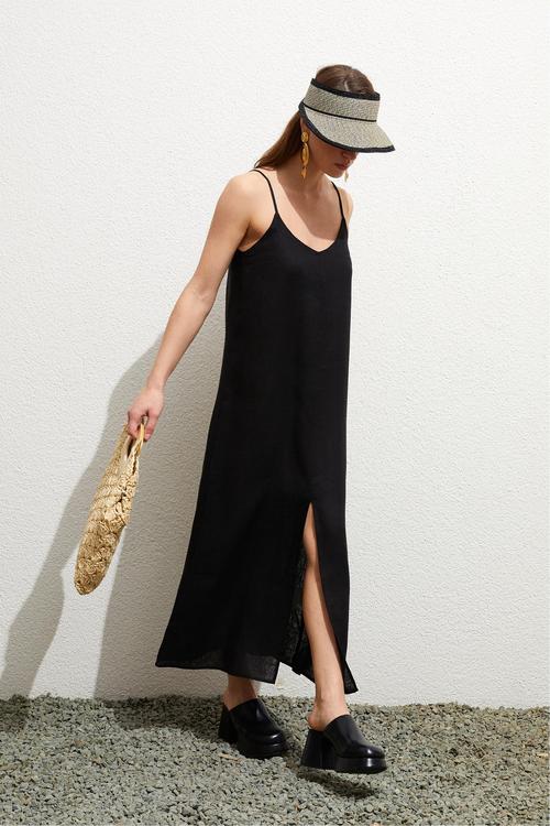  ASKILI UZUN KETEN ELBİSE