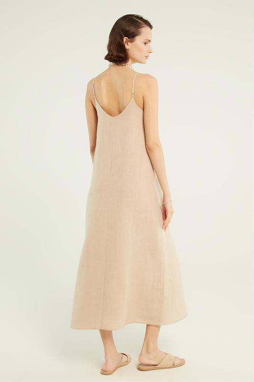  ASKILI UZUN KETEN ELBİSE