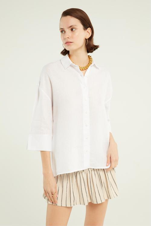  RAHAT KESİM KETEN GÖMLEK