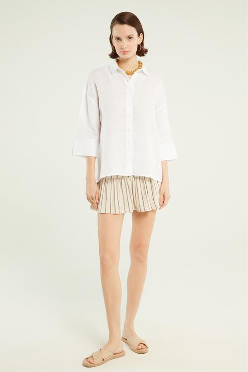  RAHAT KESİM KETEN GÖMLEK