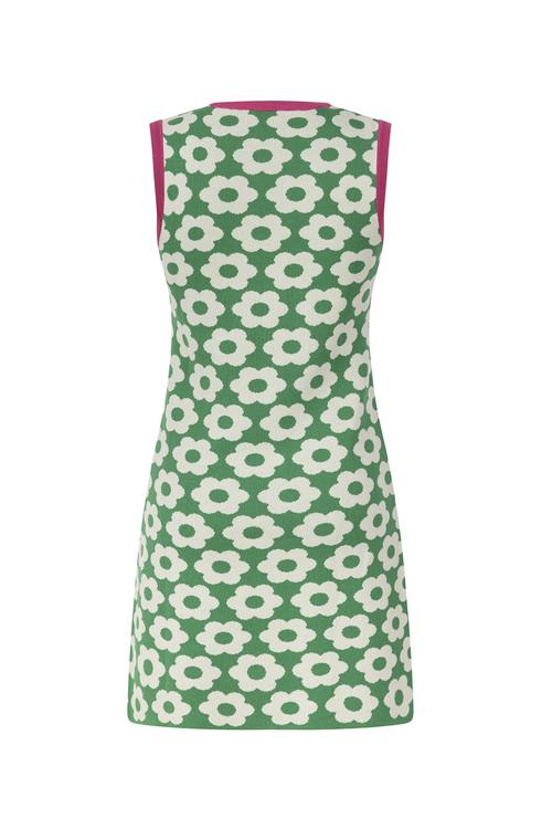  ÇİÇEK DESENLİ MİNİ TRİKO ELBİSE