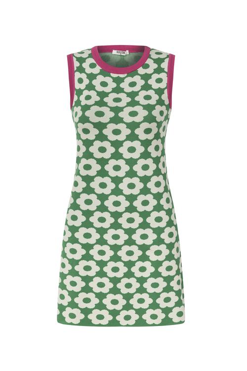  ÇİÇEK DESENLİ MİNİ TRİKO ELBİSE