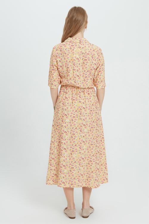  ÇİÇEK DESENLİ UZUN GÖMLEK ELBİSE