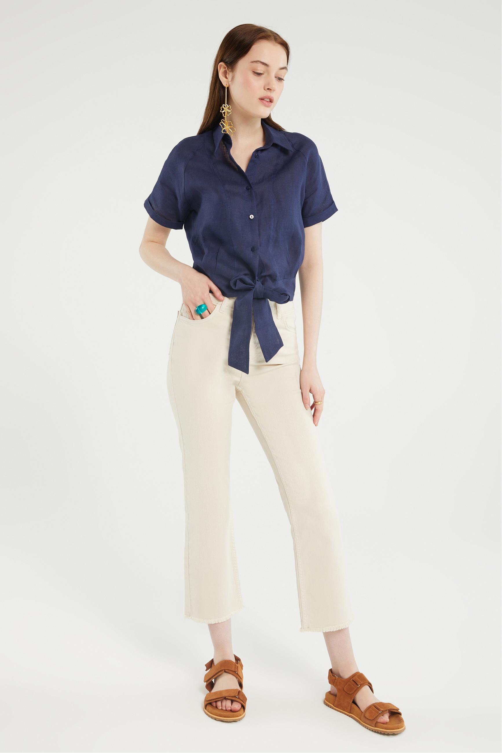 RAHAT KESİM KETEN GÖMLEK