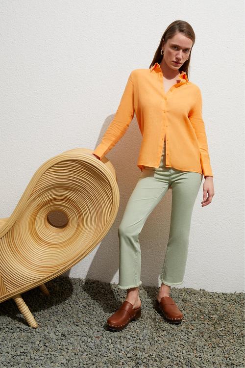  REGULAR FIT KETEN GÖMLEK