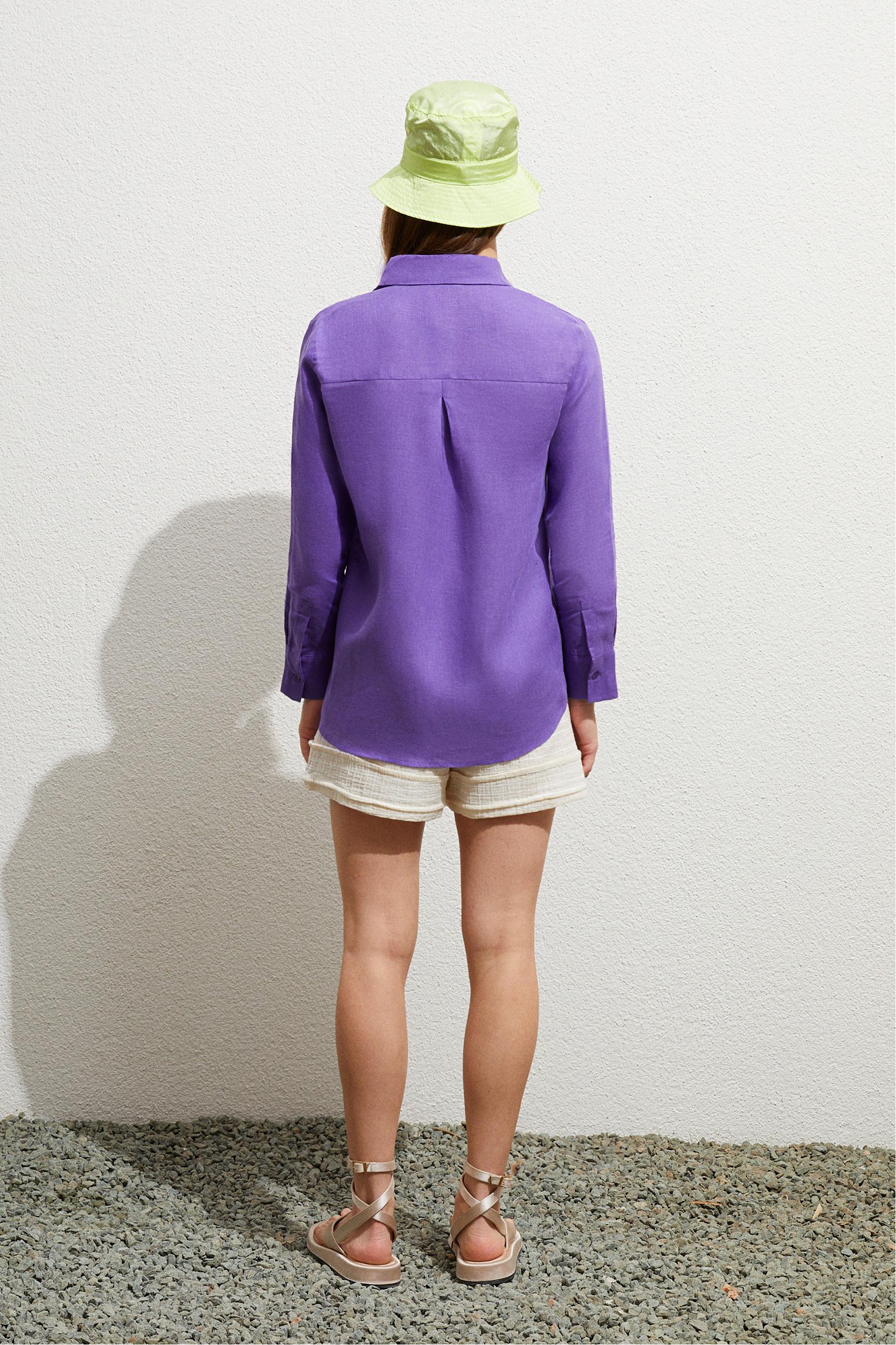 REGULAR FIT KETEN GÖMLEK