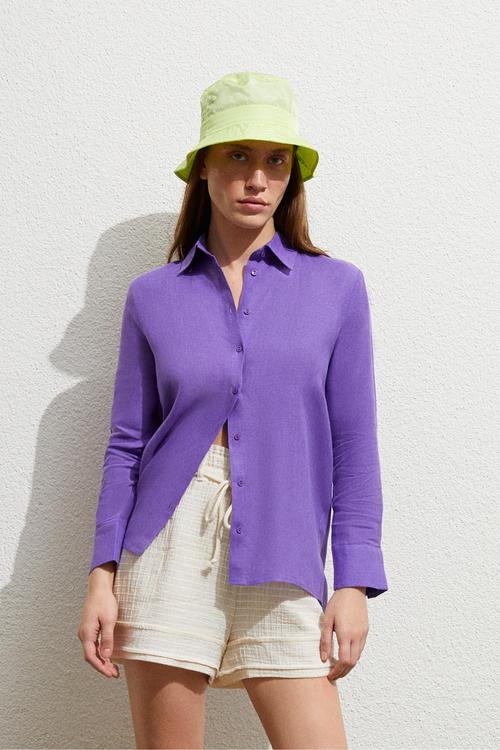  REGULAR FIT KETEN GÖMLEK