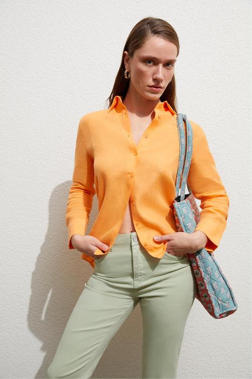  REGULAR FIT KETEN GÖMLEK