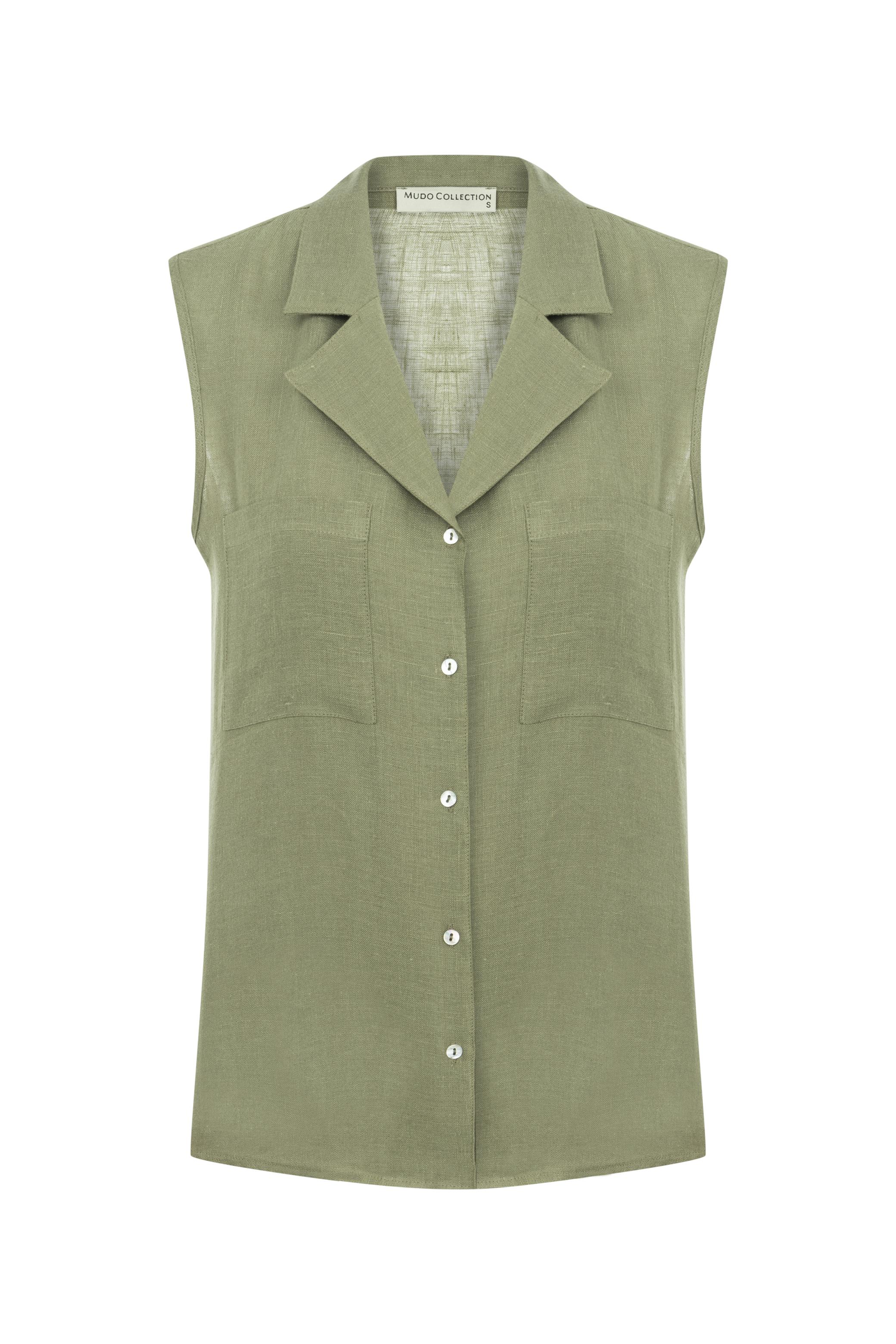 KOLSUZ KETEN GÖMLEK