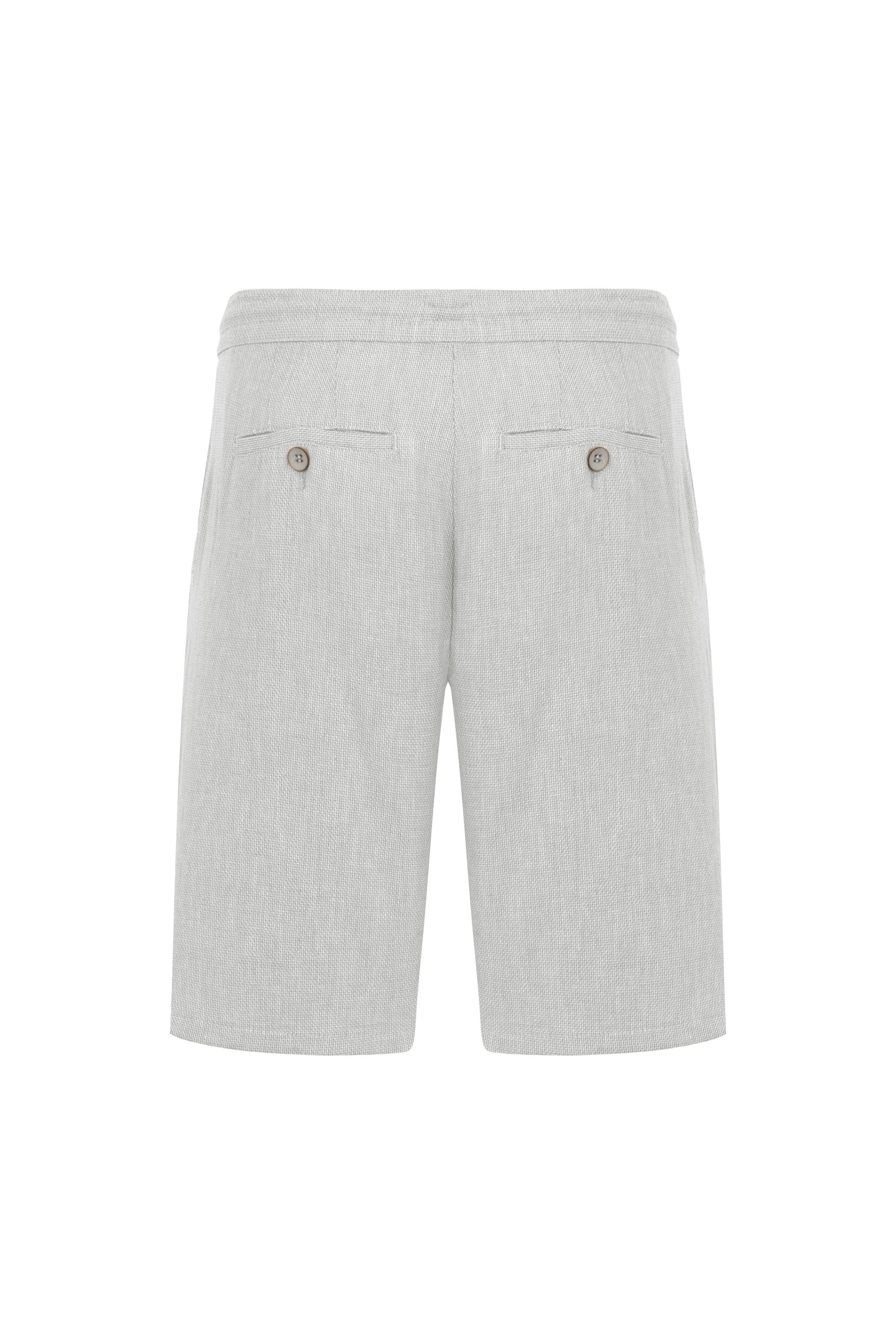 DOKULU KETEN KARIŞIMLI ŞORT