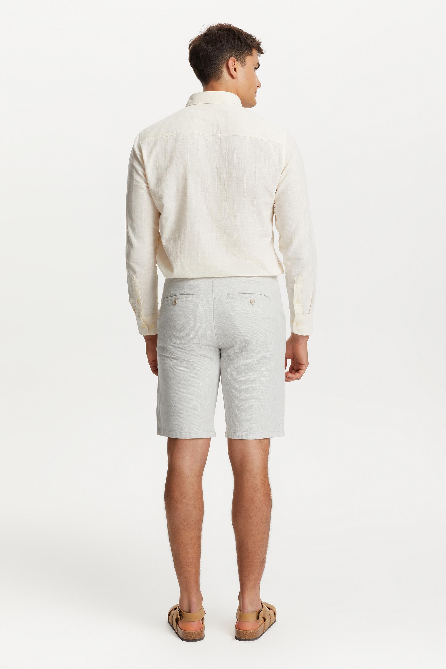 DOKULU KETEN KARIŞIMLI ŞORT