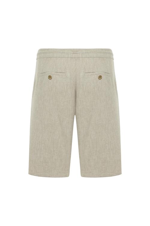  DOKULU KETEN KARIŞIMLI ŞORT