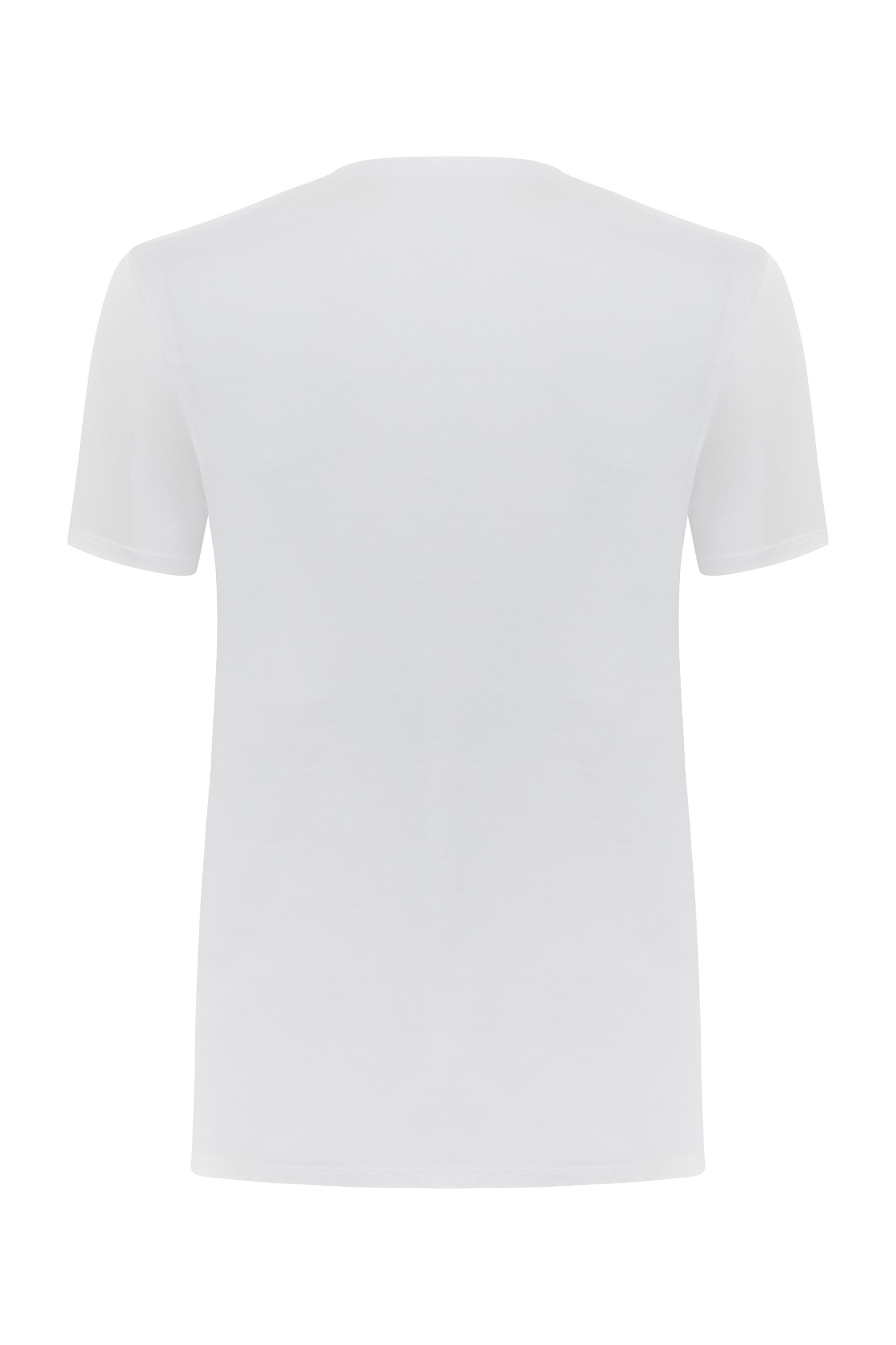 SLOGAN BASKILI BİSİKLET YAKA KISA KOLLU T-SHIRT