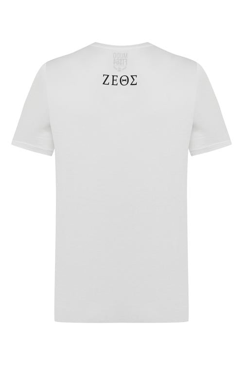  ZEUS BASKILI BİSİKLET YAKA KISA KOLLU T-SHIRT